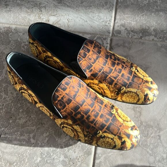 Versace Baroque Print Smoking Slippers Slip-On, New, Size EU 43 - Picture 3 of 13